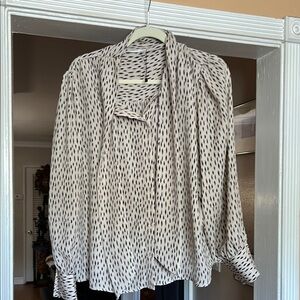 Mango Black and White Patterned Blouse ( New )